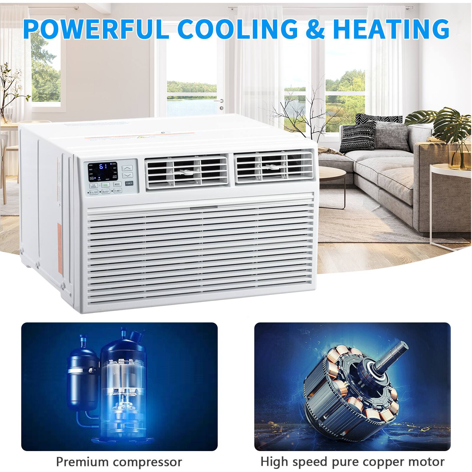 POWERFUL COOLING & HEATING

Premium compressor

High speed pure copper motor