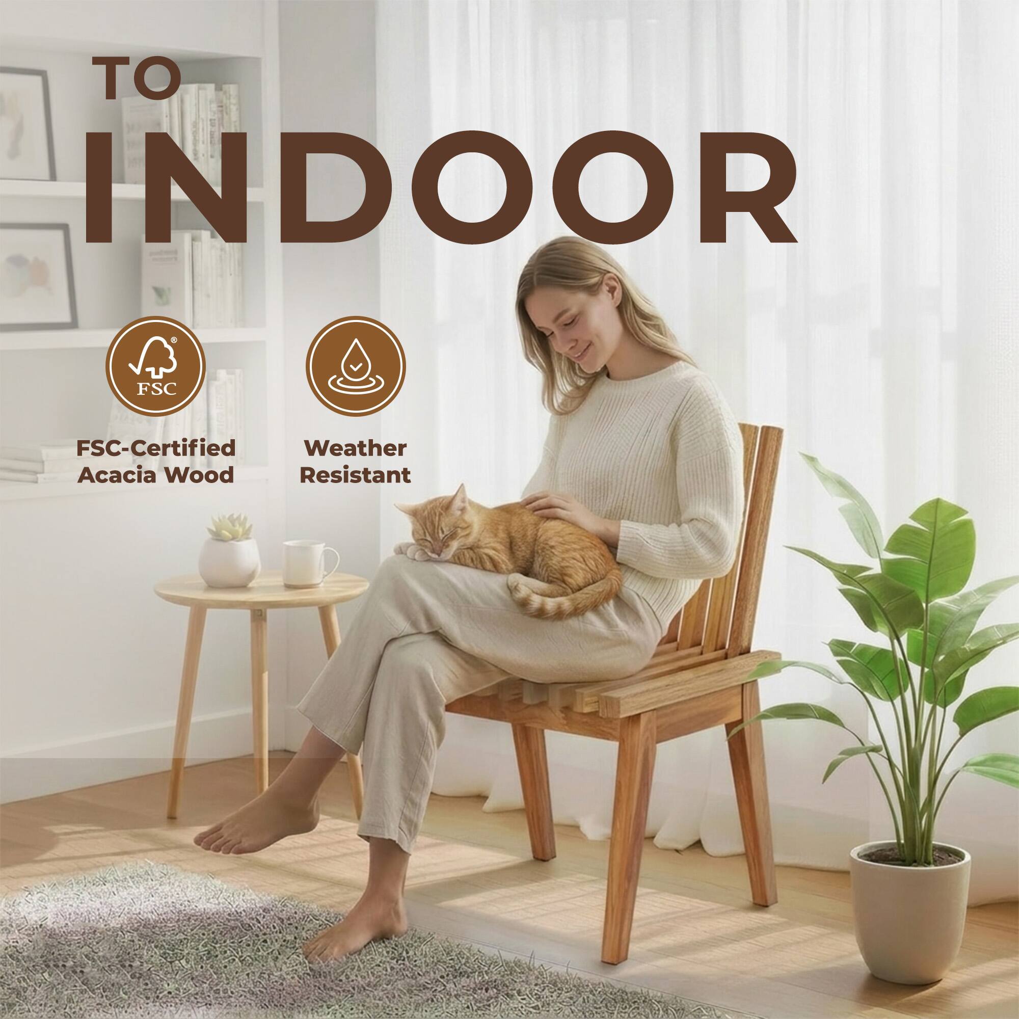 TO INDOOR

FSC-Certified Acacia Wood

Weather Resistant