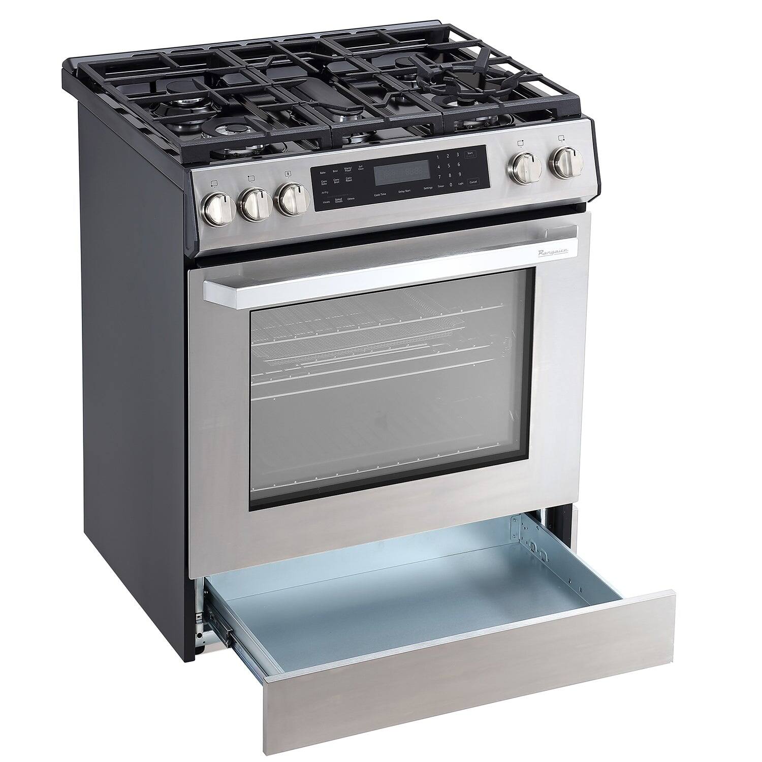 Alt View 1. Rangaire - Rangaire 30" Gas Range Self-cleaning Air Fry True Convection Oven Slide-in Stainless Steel RRG303GS - Stainless steel.