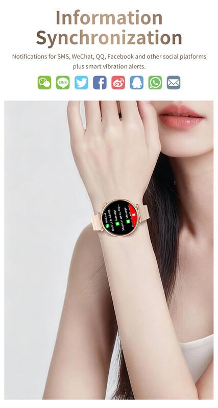 Information Synchronization  
Notifications for SMS, WeChat, QQ, Facebook and other social platforms plus smart vibration alerts.