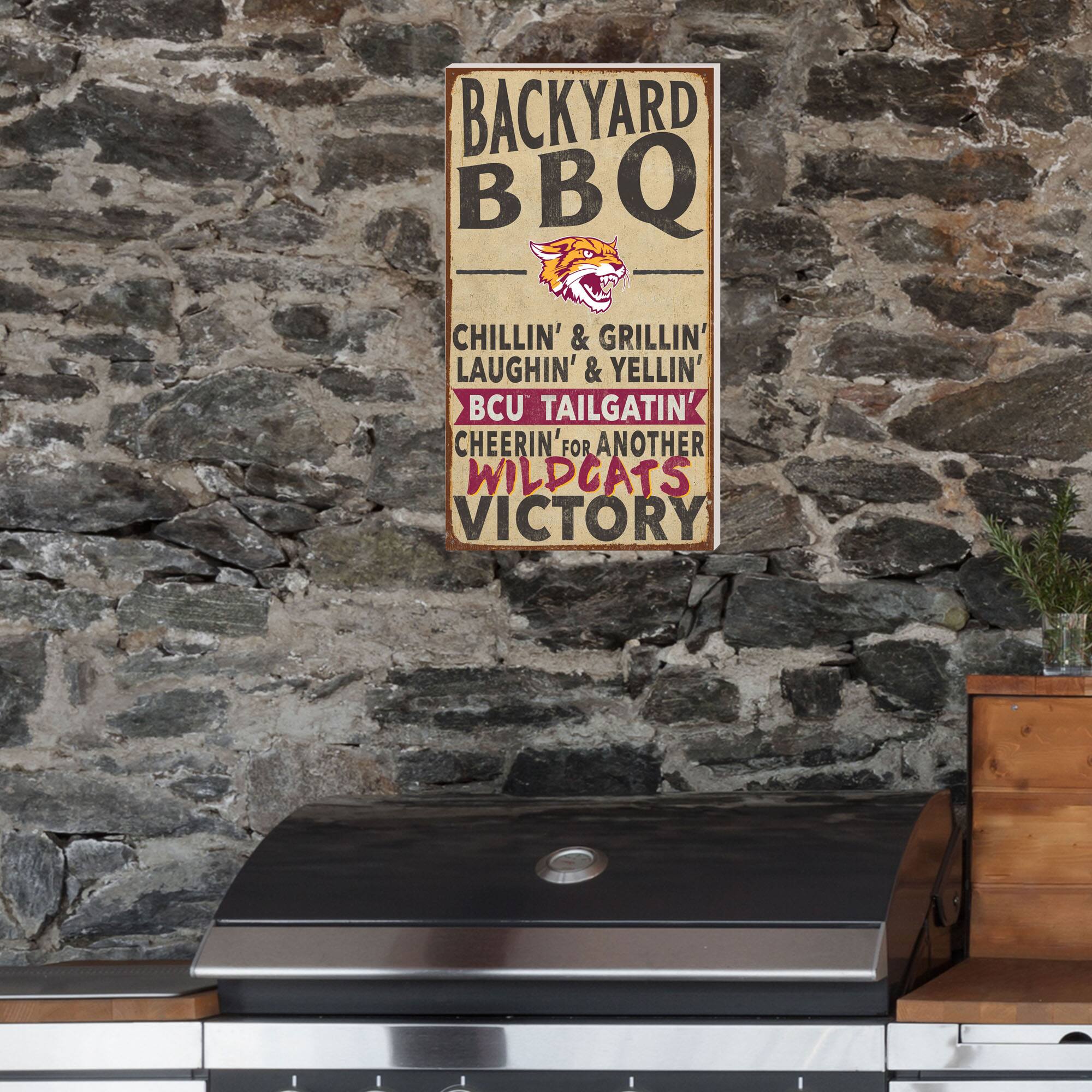 BACKYARD BBQ

CHILLIN' & GRILLIN'  
LAUGHIN' & YELLIN'  
BCU TAILGATIN'  
CHEERIN' FOR ANOTHER  
WILDCATS VICTORY