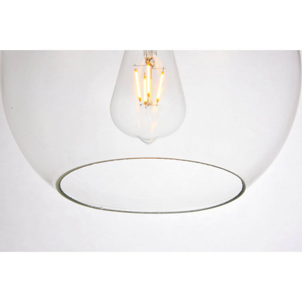 Back. Living District - Placido Collection Pendant D15.7 H16.5 Lt:1 Black and Clear Finish - Black And Clear.