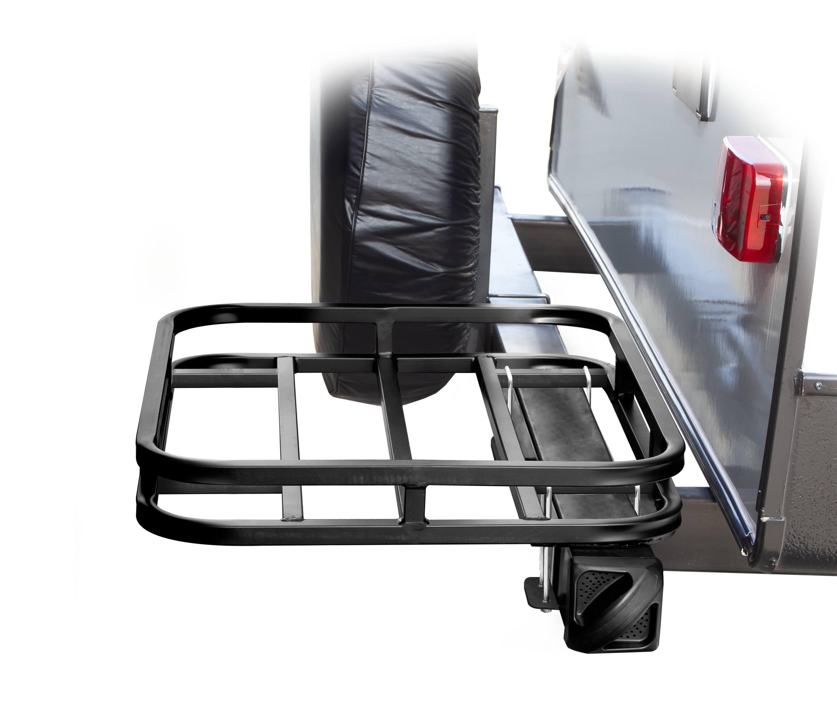 Alt View 4. Camco - Eaz-Lift RV Bumper Mounted Cargo Gear Carrier, Hitch Rack for 4" & 4.5" Bumpers - Black.
