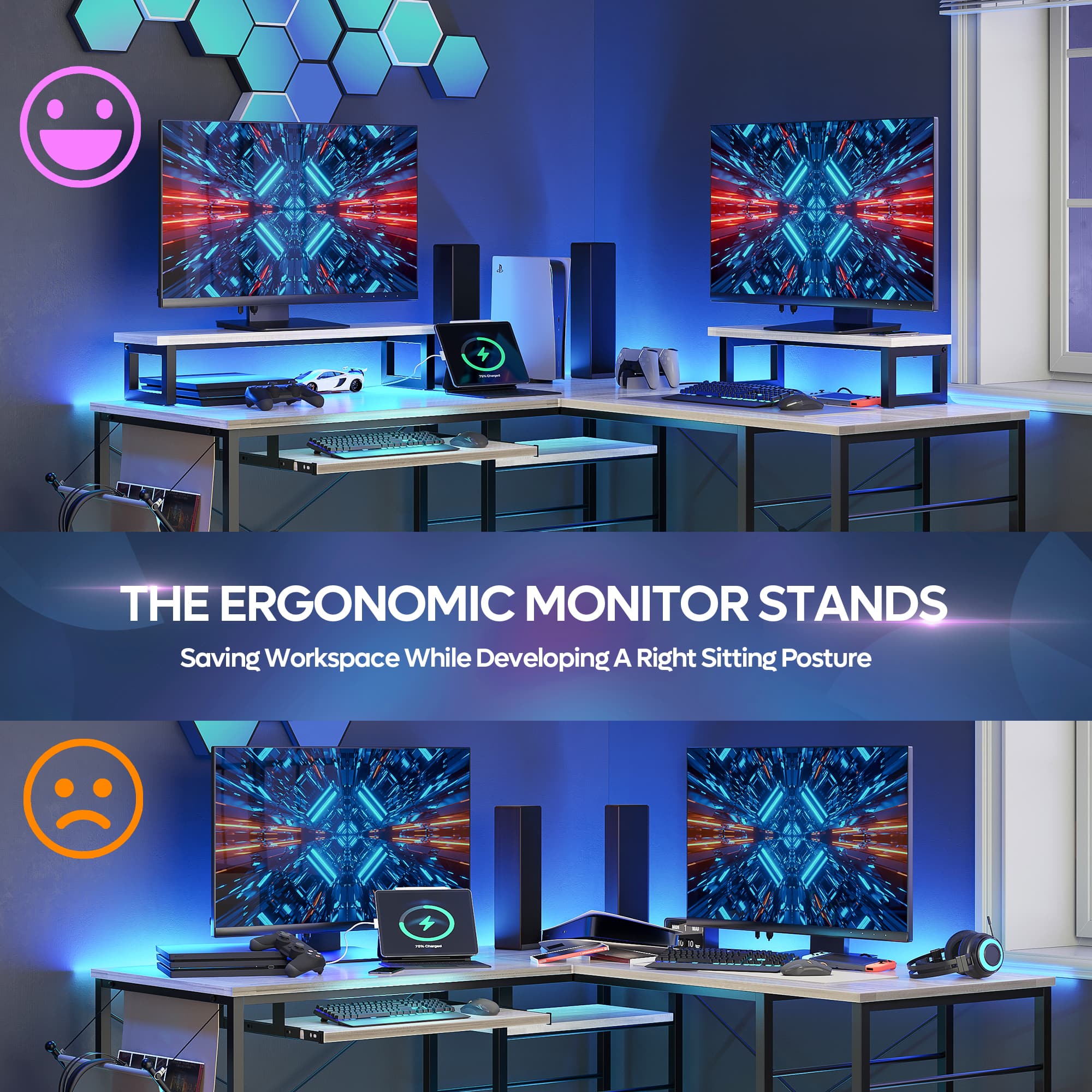 The Ergonomic Monitor Stands: Saving Workspace While Developing A Right Sitting Posture.