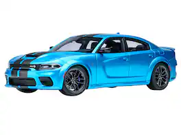 Dodge Charger SRT Hellcat Redeye B5 Blue Metallic w/ Carbon Stripes 1/18 Car Model by Autoart