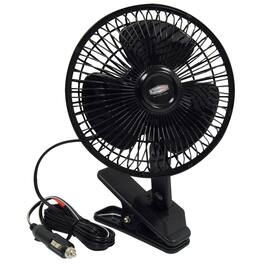 RoadPro - 12 Volt Quick Clip Oscillating Fan - Black