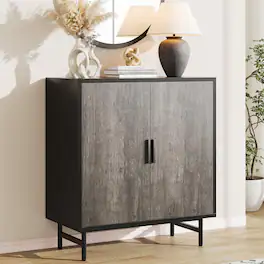 Vividwood - Sideboard Buffet Cabinet with Storage, Adjustable Shelf, 2-Door Console Table for Living Room, Dining Room & Entryway - Gray