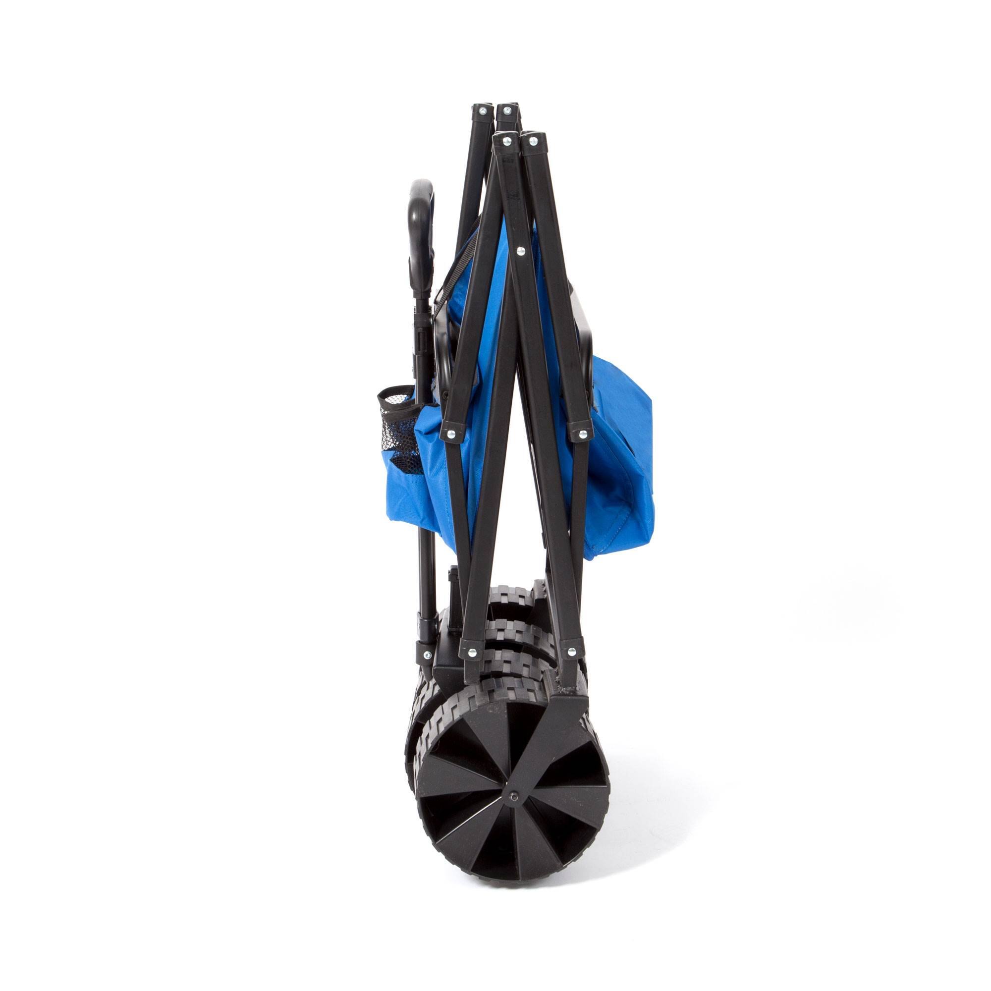 Alt View 3. SEINA - Seina 150lb Capacity Folding Steel Frame Outdoor Utility Wagon Cart, Blue/Gray - Blue-gray.