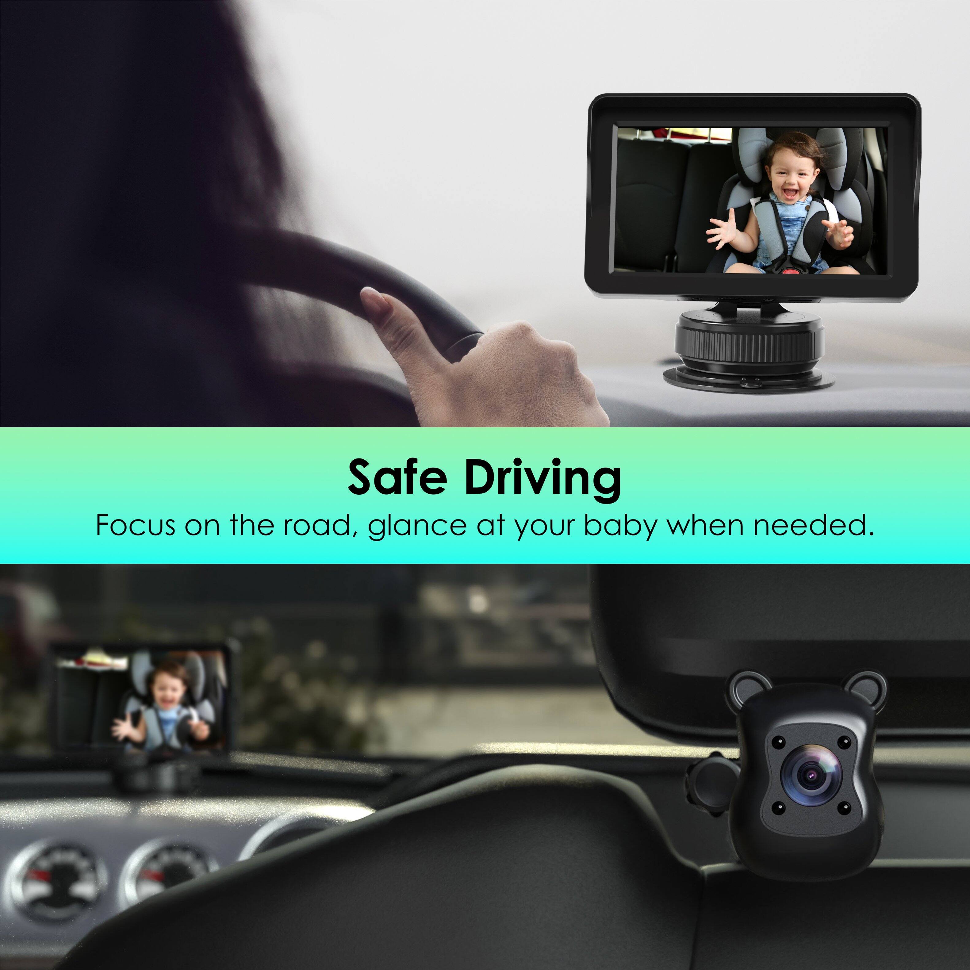 Rexing BC500 Pro In Car Baby Monitor/Car Cam – 1080p IR Night Vision ...