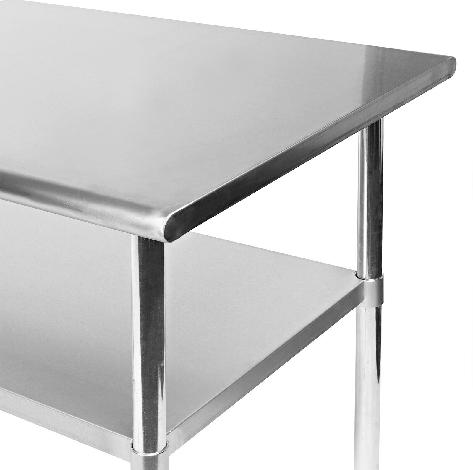 Alt View 2. GRIDMANN - 48 x 30-in NSF Stainless Steel Prep Table with 4 Casters - Silver.
