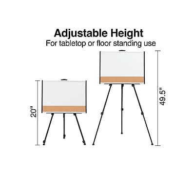 Adjustable Height  
For tabletop or floor standing use  
20" to 49.5"