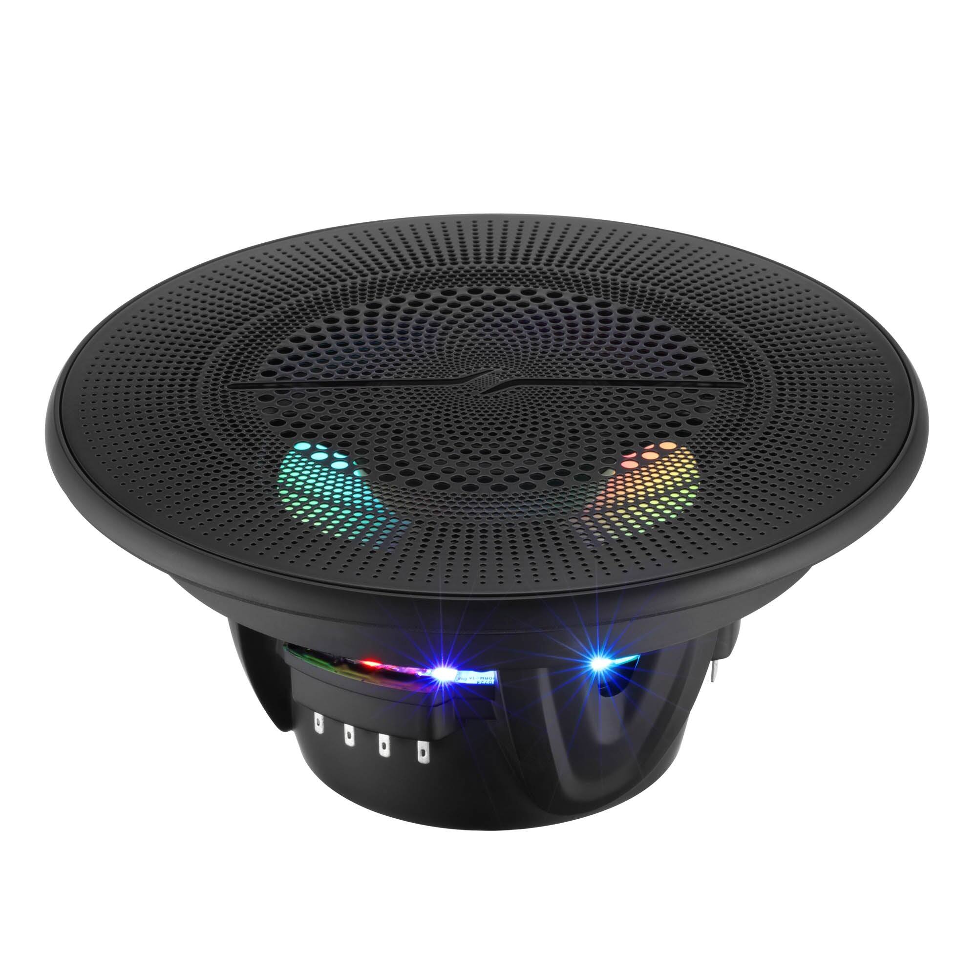 Angle. DS18 Audio - NXL 6.5" 2-way Coaxial Speaker with Built-in Driver and Grille (Pair), 150W RMS 4-Ohm - Black.