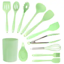 MegaChef - Silicone Cooking Utensils, Set of 12 - Mint Green