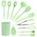 Front. MegaChef - MegaChef Mint Green Silicone Cooking Utensils, Set of 12 - Mint Green.