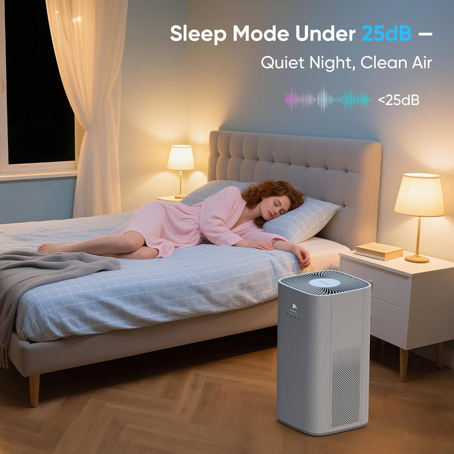 Sleep Mode Under 25dB – Quiet Night, Clean Air  
<25dB