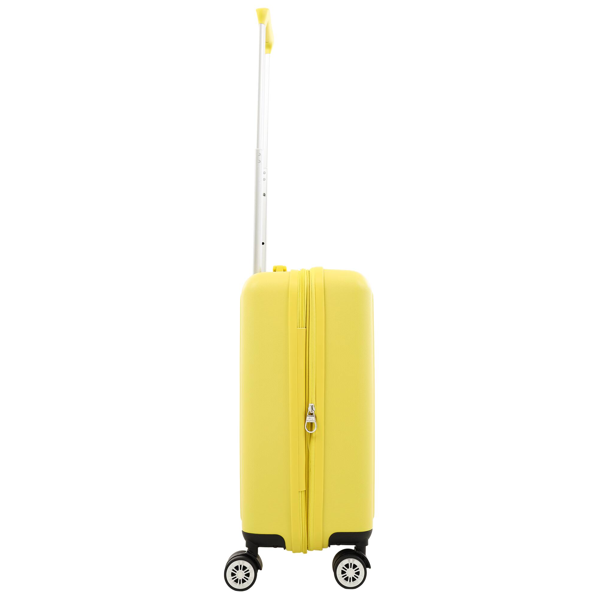 Left. Tommy Bahama - 21.5" Carry-On Hardside Spinner Luggage with 3D Pineapple - Yellow.