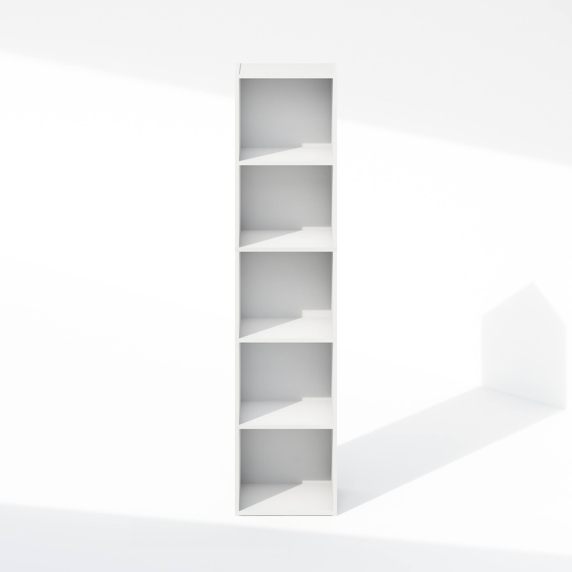 Alt View 2. Furinno - Reed 5-Tier Open Shelf Multipurpose Closet & Clothing Storage, Storage Organizer - White.