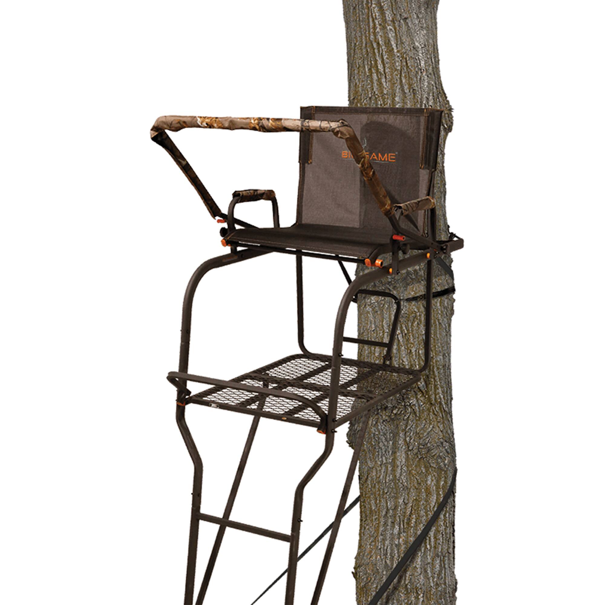 Alt View 8. Big Game Treestands - Big Game Hunter HD 1.5 Deer Hunting Ladder Climbing Tree Stand w/Extra Wide Seat - Black.