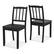 Front. Costway - Wood Dining Chair Set of 2 with Rubber Wood Legs Curved Backrest for Kitchen - Black.