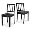 Costway - Wood Dining Chair Set of 2 with Rubber Wood Legs Curved Backrest for Kitchen - Black