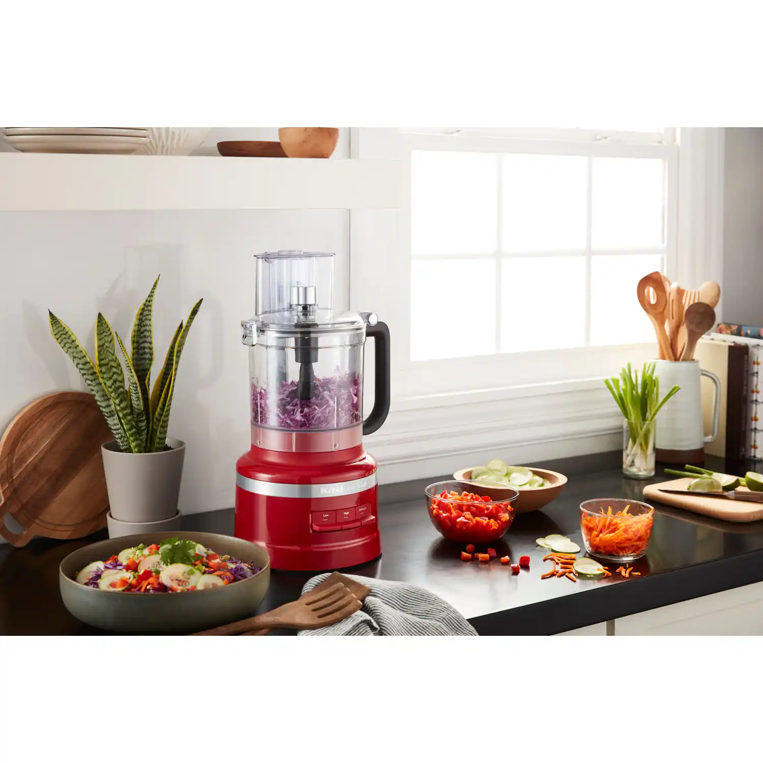 Alt View 10. KitchenAid - 13-Cup Food Processor with Work Bowl in Empire Red - Empire Red.