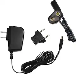 HQRP - UL Listed 9V Battery Snap Clip AC Adapter, Replaces PP3/6LR61/MN1604, Includes EU Plug Adapter - Black