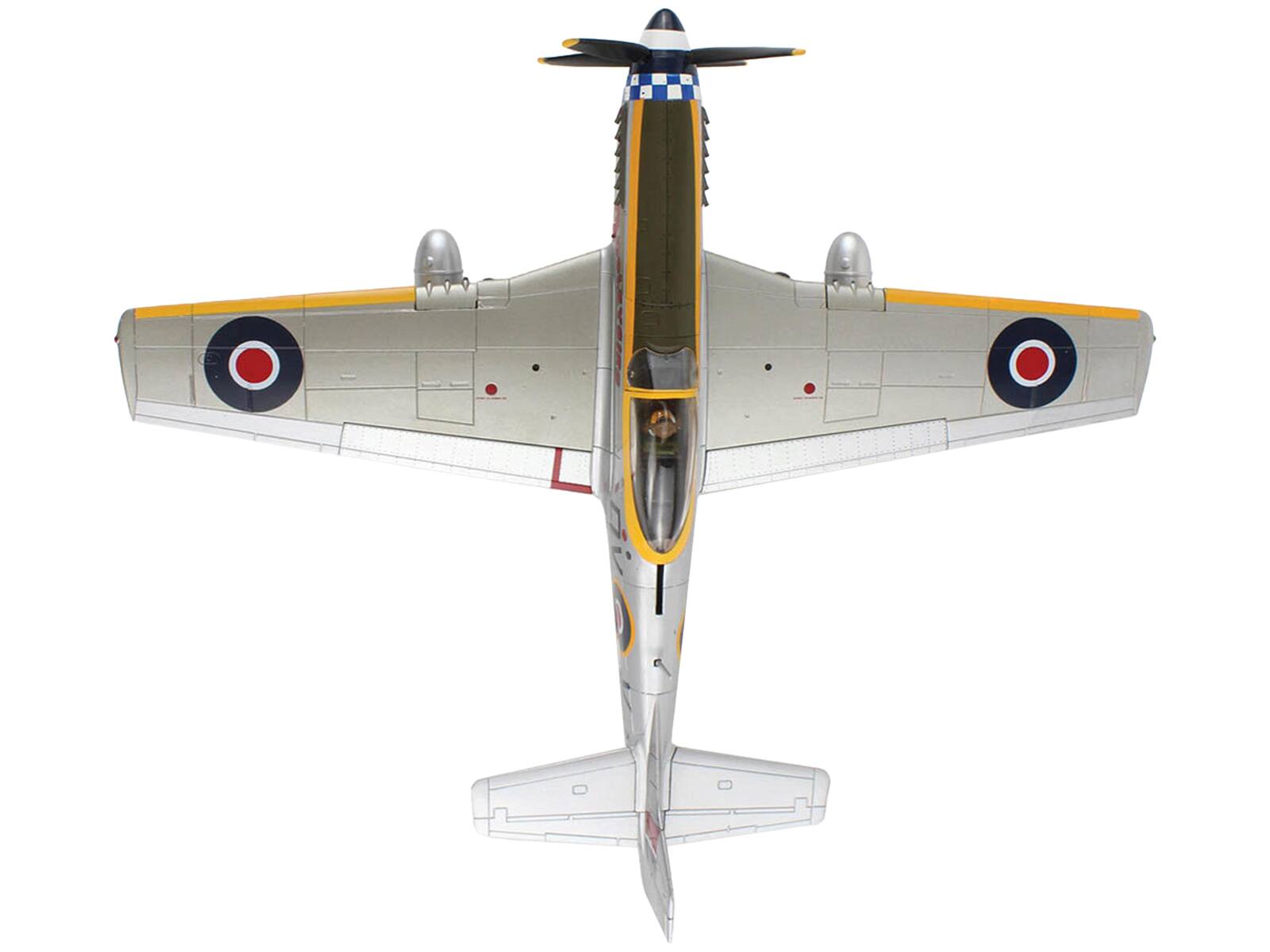 Left. Hobby Master - North American Mustang Mk.IV "Flight Lt. Arthur S. 'Joe' Doley 19th Squadron" 1945 RAF "Air Power Series" 1/48 - Gray.