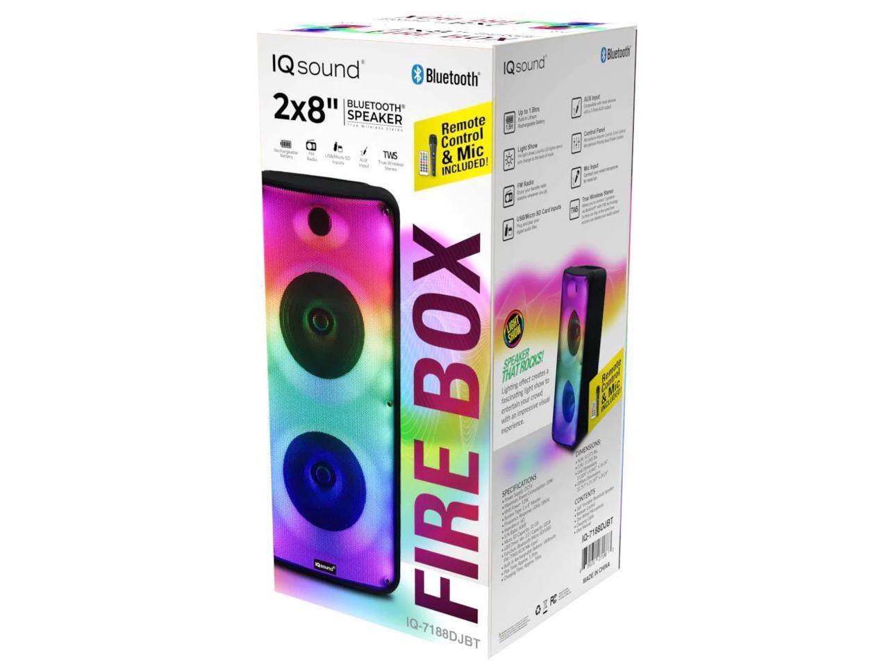 Supersonic Fire Box 2 x 8 TWS Bluetooth Speaker W/ Light Show