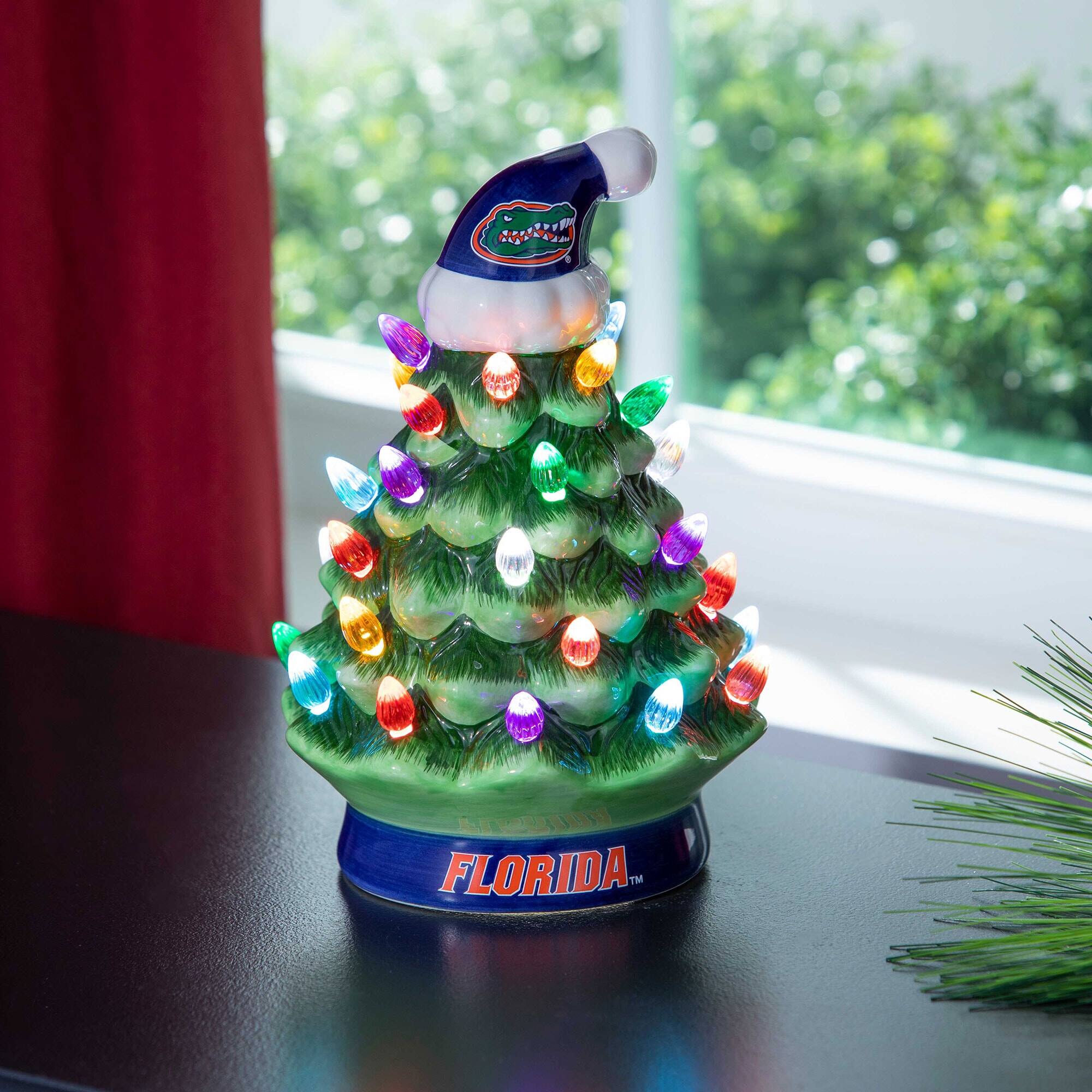 Alt View 1. Evergreen Enterprises - Florida Gators 8" Light Up Ceramic LED Christmas Tree - Multicolor.