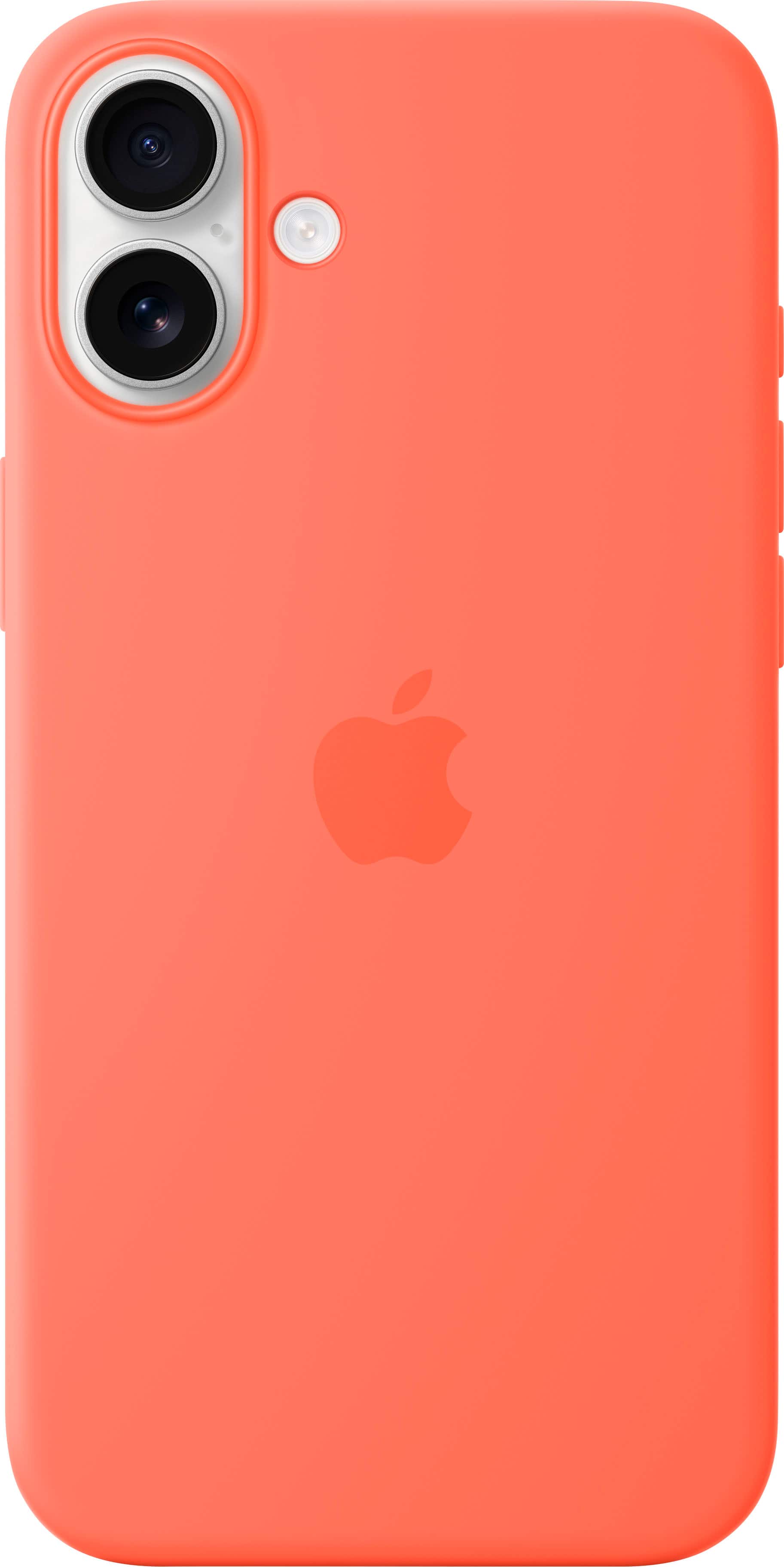 Front. Apple - iPhone 16 Plus Silicone Case with MagSafe - Tangerine.