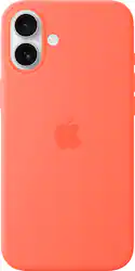 Apple - iPhone 16 Plus Silicone Case with MagSafe - Tangerine - Front_Zoom