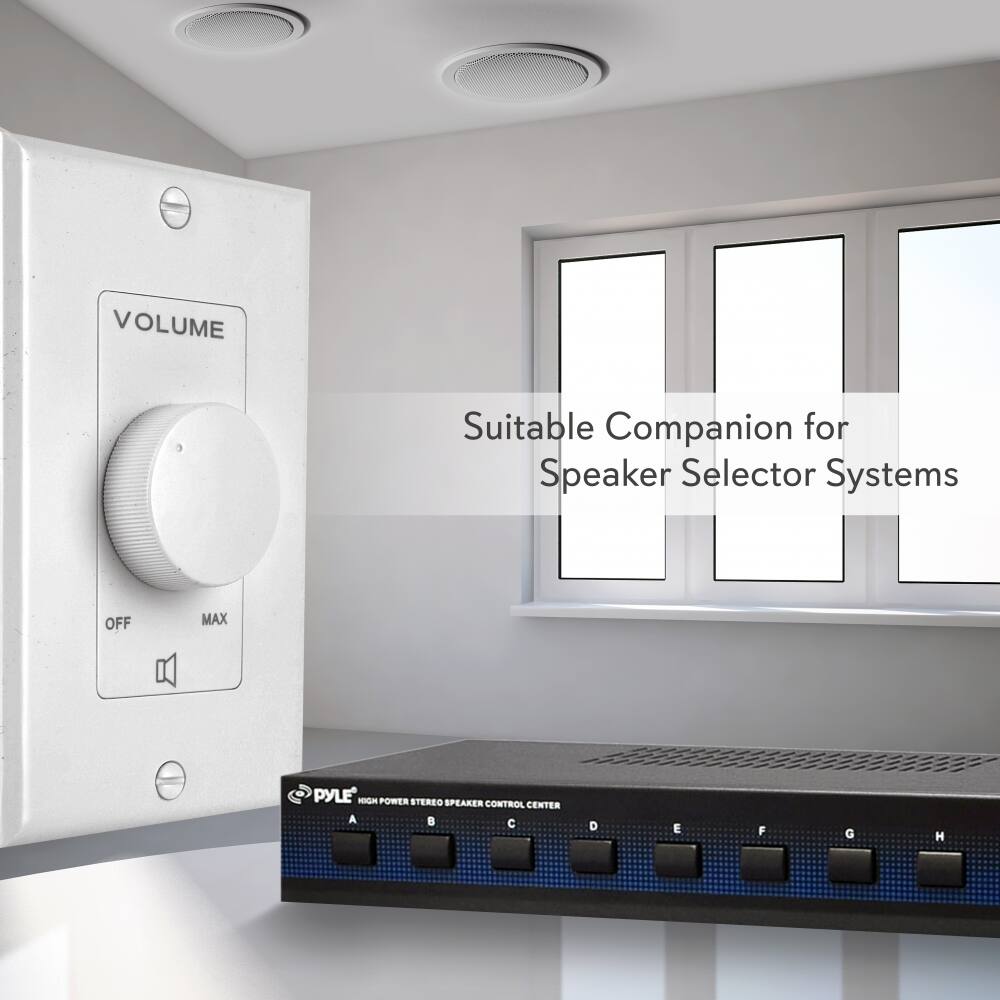 VOLUME  
Suitable Companion for Speaker Selector Systems  
OFF MAX  
PYLE HIGH POWER STEREO SPEAKER CONTROL CENTER  
A B C D E F G H