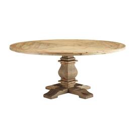 Modway - Column 71" Round Pine Wood Dining Table - Brown