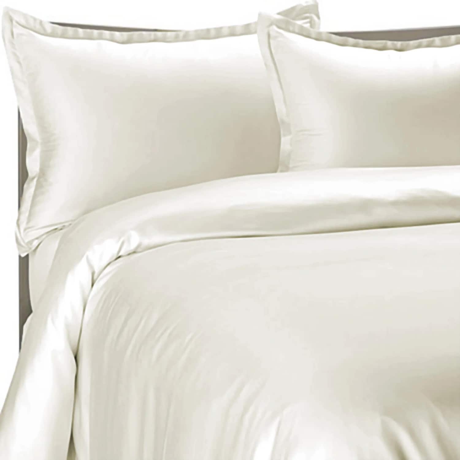 Home Collection - Brielle Home 100% Premium 250 TC Modal Bedding Collection Sateen Duvet Cover 68" x 86" and One 20" x 26" Sham Twin - Cream