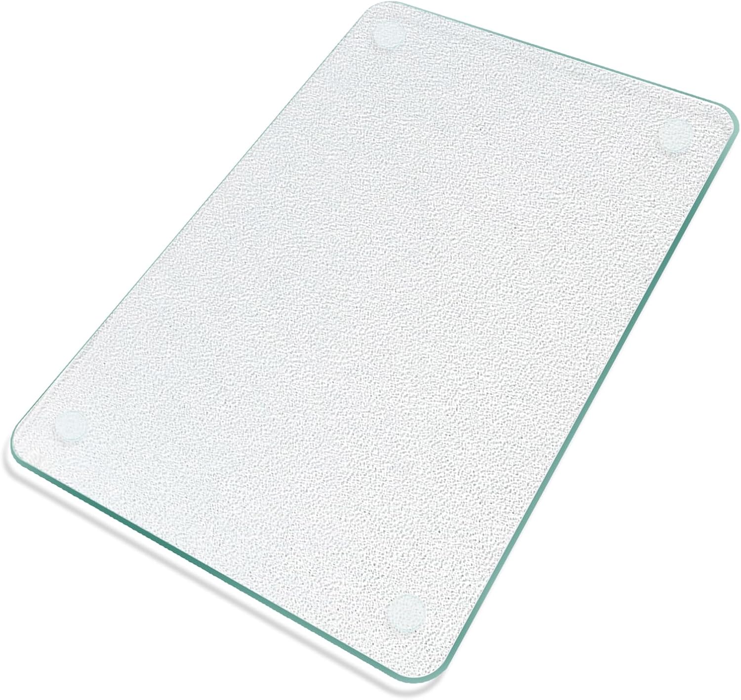 Front. PARKER SLATER - Tempered Glass Cutting Board 8x12" – Frosted, Non-Slip, Heat & Scratch Resistant.