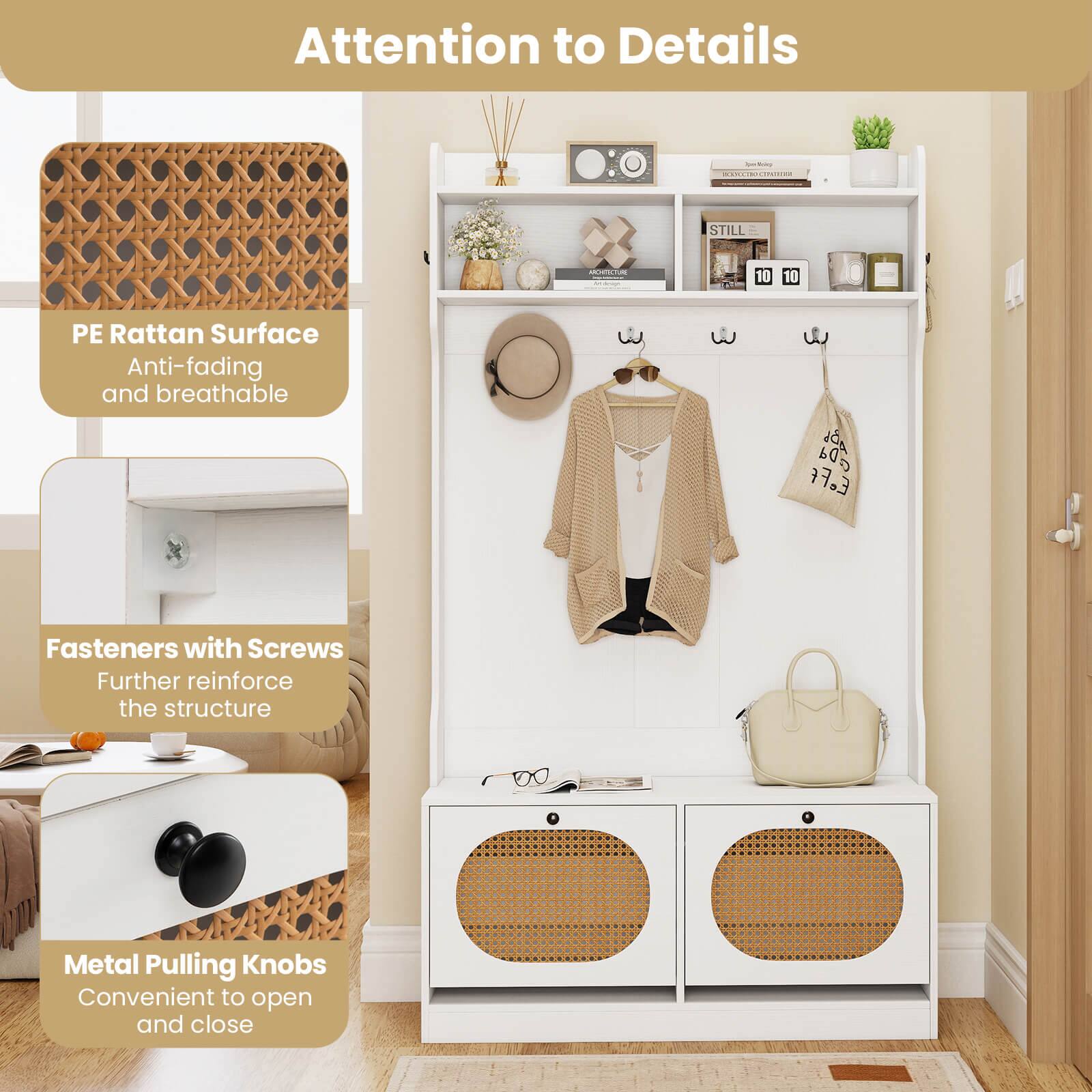 Attention to Details

PE Rattan Surface
Anti-fading and breathable

Fasteners with Screws
Further reinforce the structure

Metal Pulling Knobs
Convenient to open and close