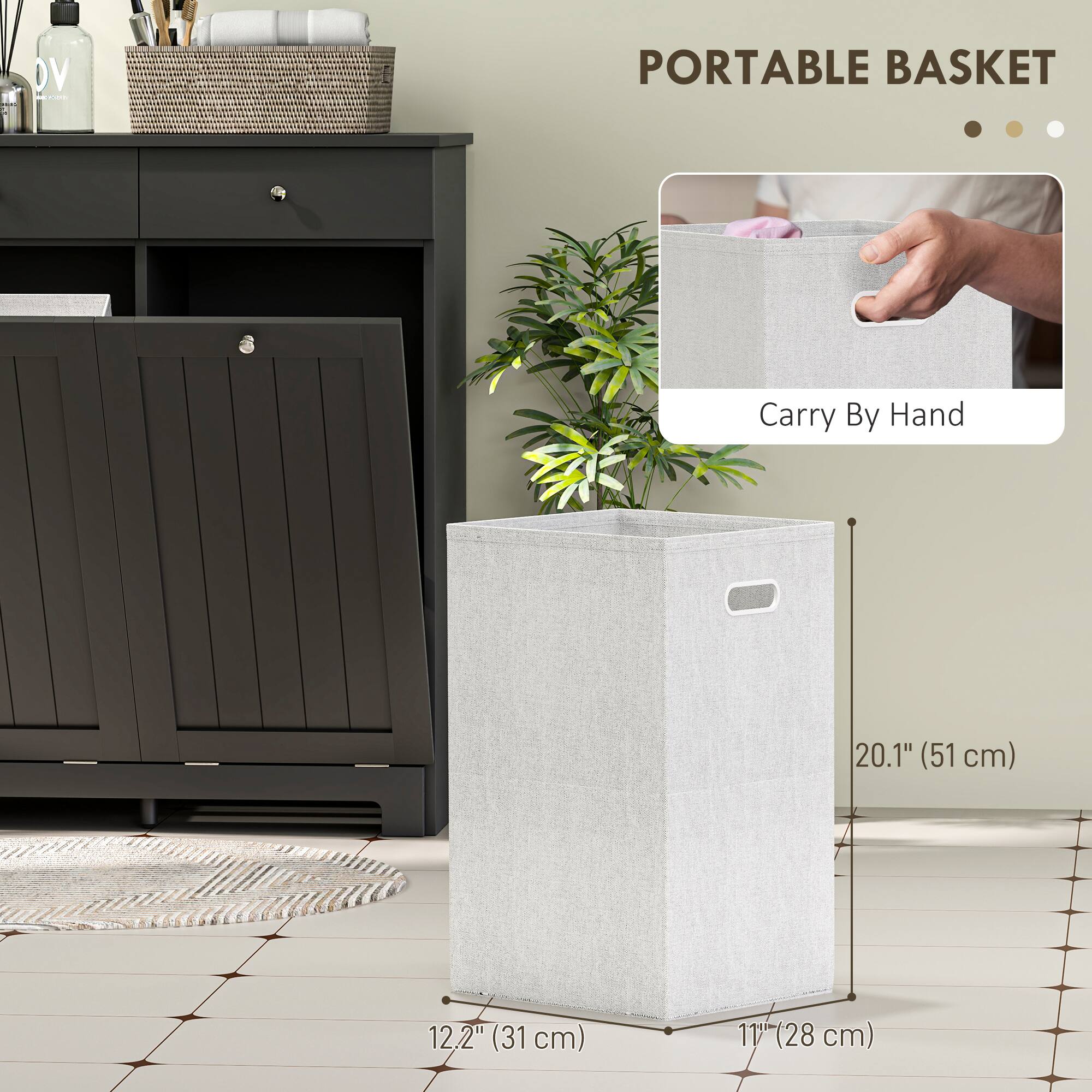 PORTABLE BASKET

Carry By Hand

20.1" (51 cm)  
12.2" (31 cm)  
11" (28 cm)