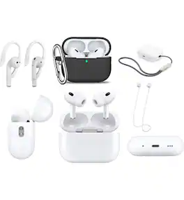 Apple - AirPods Pro (2nd generation) Black Bundle With Accessories - Multi
