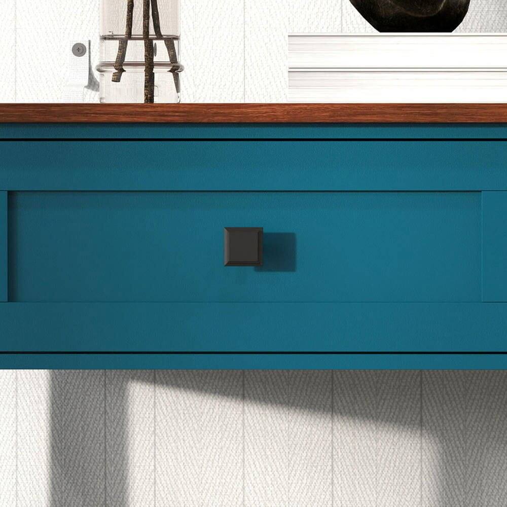 Alt View 9. Kadyn - Farmhouse Style Console Table - 2 Drawers & Bottom Storage Shelf, Rustic Side Table for Entryway, Living Room, Hallway - Blue.