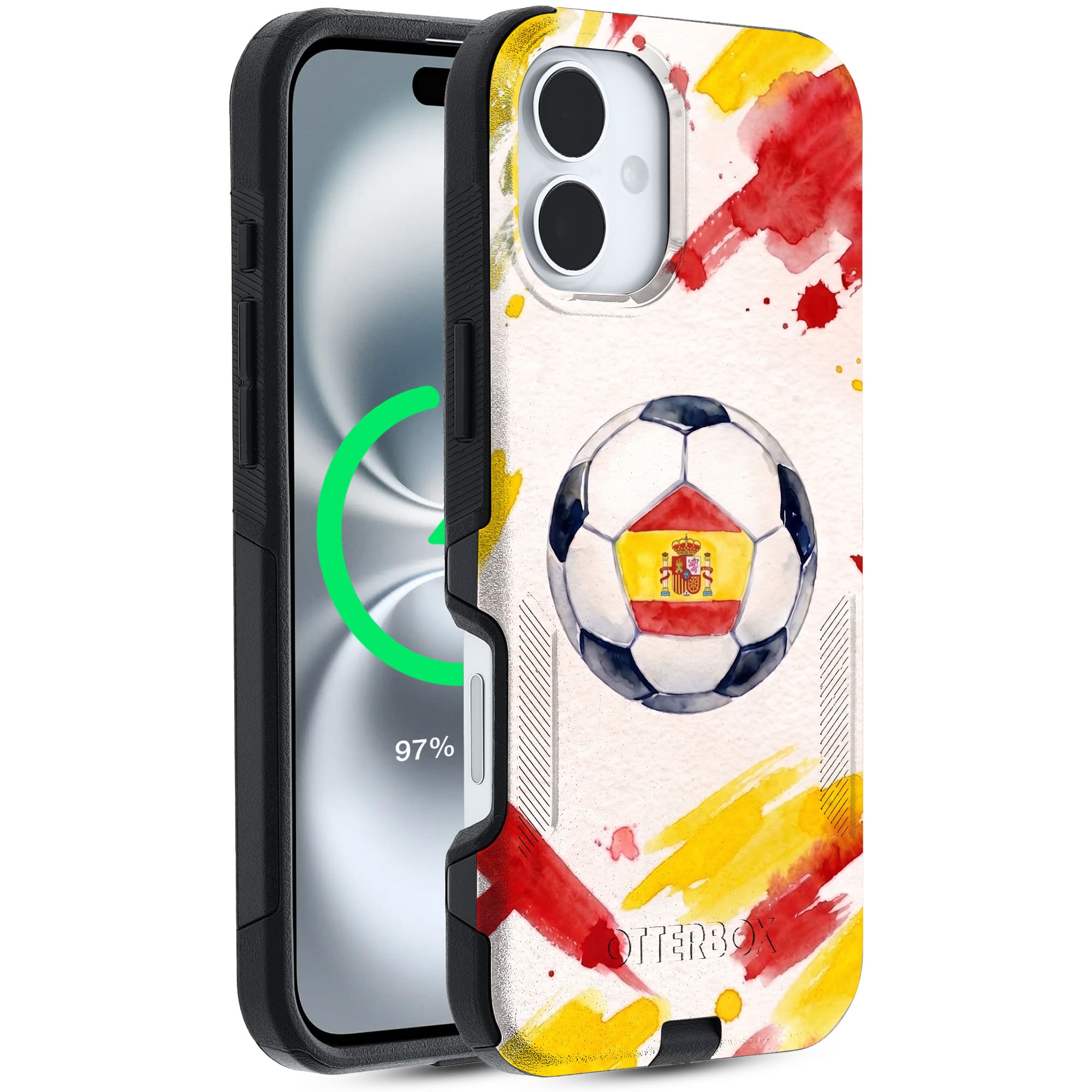 OtterBox - Spain Soccer Phone Case - Commuter Magsafe Series - Multicolored
