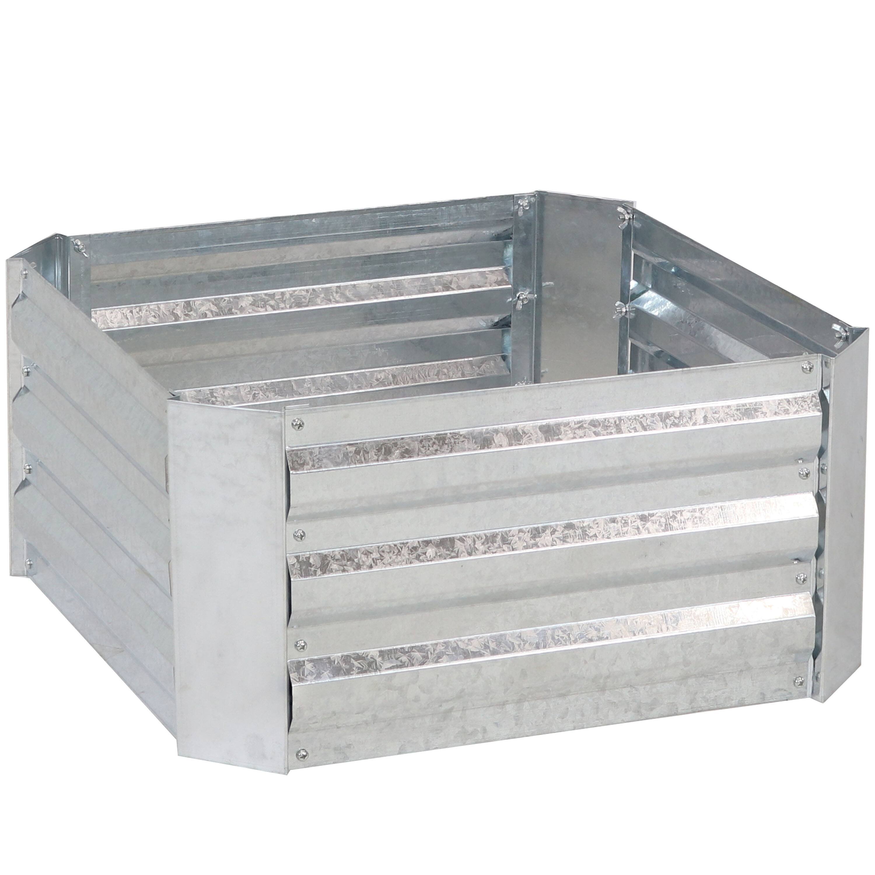 Alt View 8. Sunnydaze - Galvanized Steel Raised Bed with Greenhouse - 2 ft x 2 ft - Green.