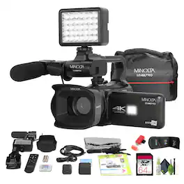 Minolta - MN4KPRO UHD 4K60 Camcorder Kit, 64GB SDHC/SDXC UHS-I Card Memory Card