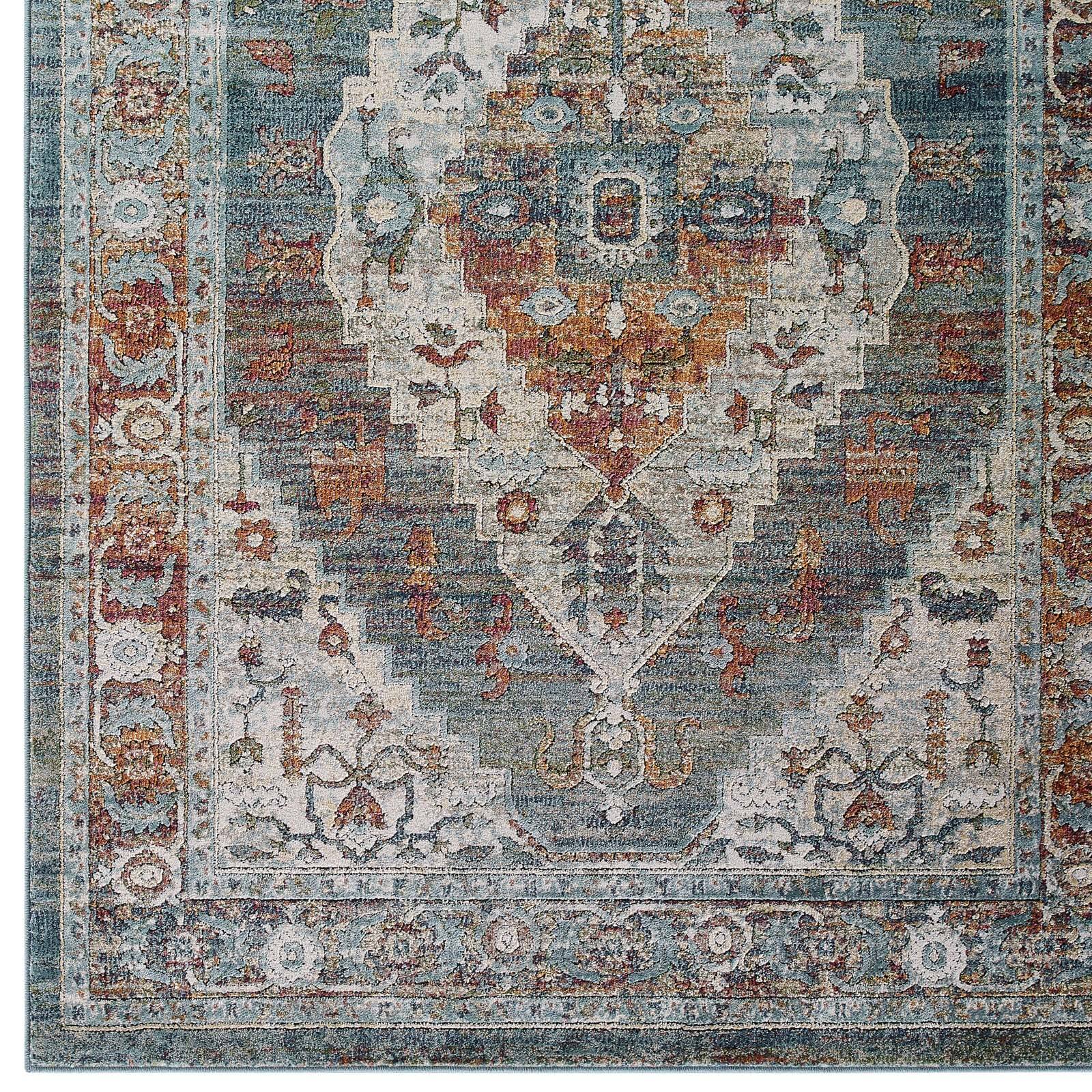 Alt View 2. Modway - Tribute Camellia Distressed Vintage Floral Vintage Medallion Area Rug - Multicolored.