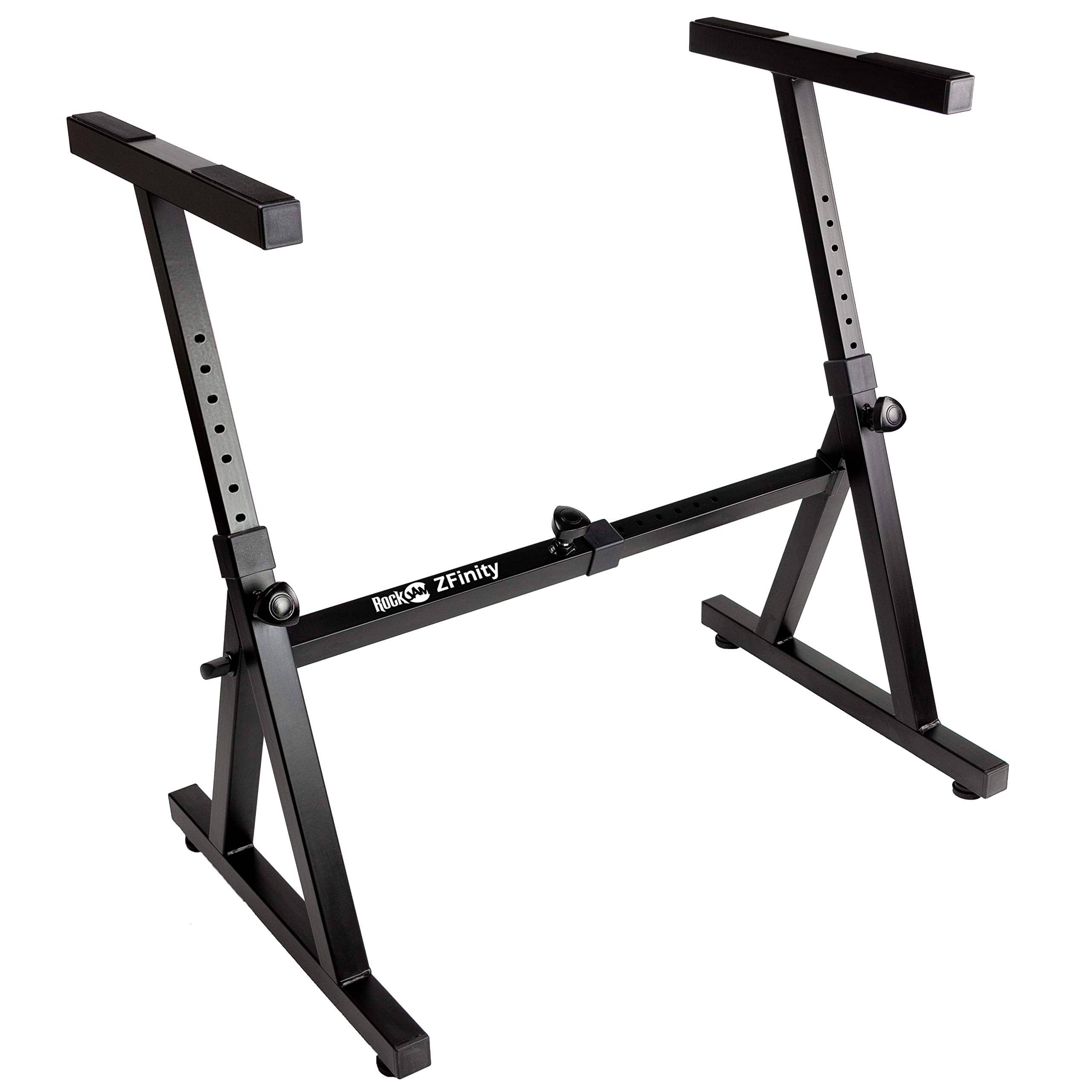 MAGICAL RUBS - Heavy-duty Double-x Pre-assembled Infinitely Adjustable Piano Stand With Locking Straps - Z-Shaped Heavy Duty Keyboard Stand