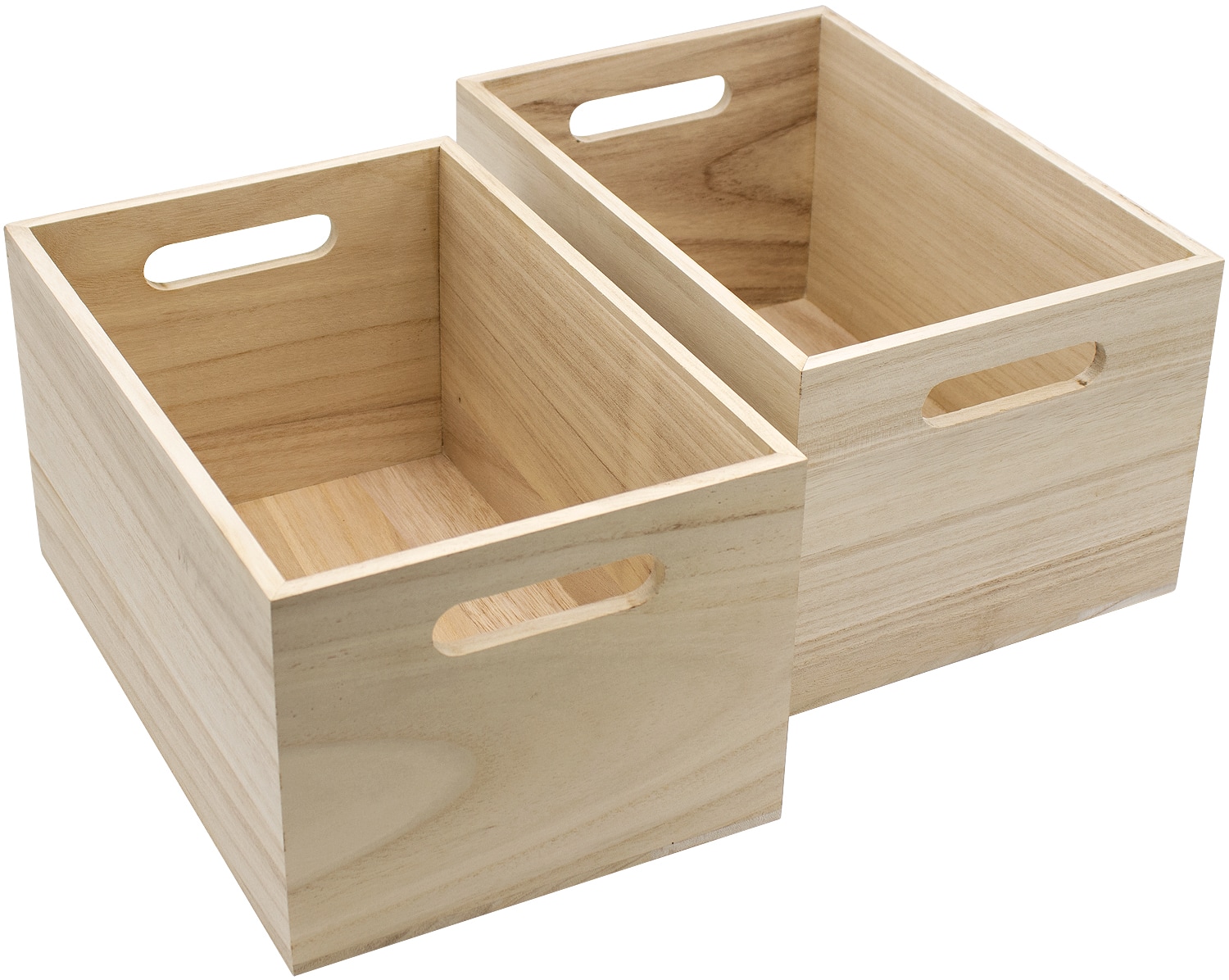 Sorbus - 2 Pack Unfinished Wood Crates - Organizer Bins, Wooden Box for Pantry Organizer Storage, Closet, Arts & Crafts - Brown