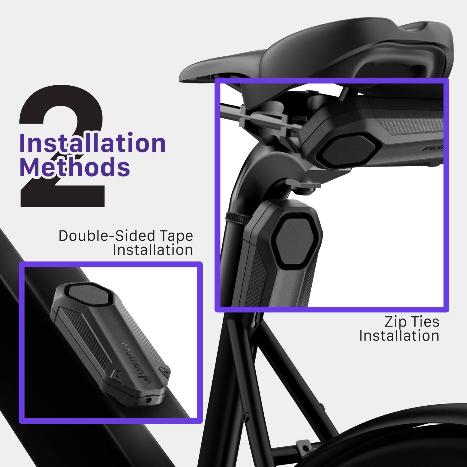 2 Installation Methods Double-Sided Tape Installation Zip Ties Installation