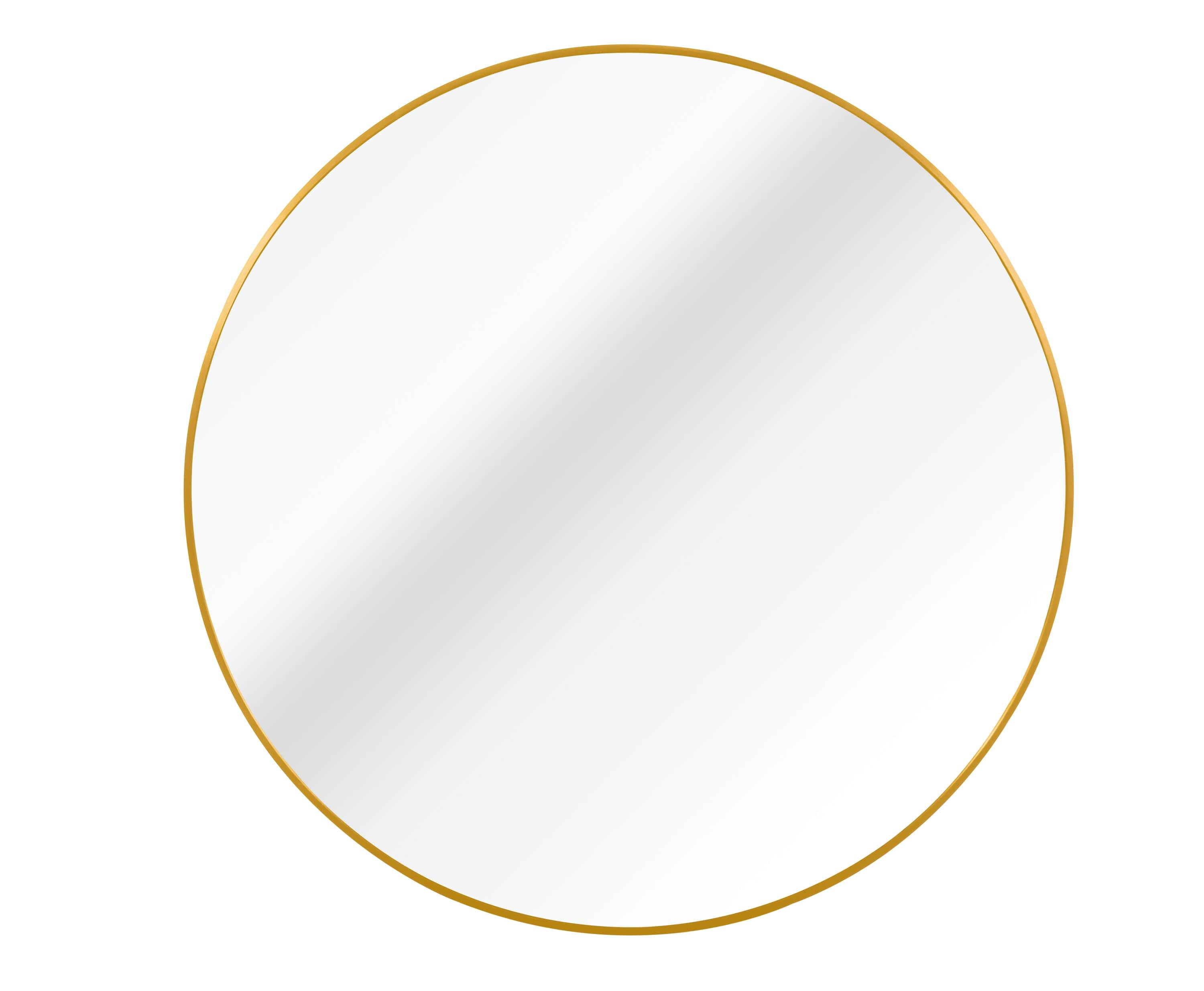 BreeBe - 16 Inch Metal Round Bathroom Mirror - Gold