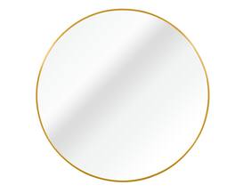 BreeBe - 16 Inch Metal Round Bathroom Mirror - Gold