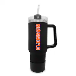 The Fanatic Group - Clemson Tigers 40oz. Stainless Tumbler with Handle & Removable Straw - Black