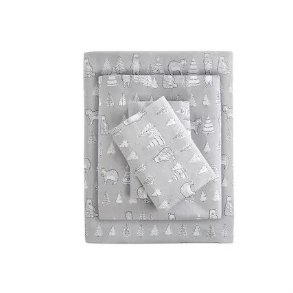 Front. Gracie Mills - Gracie Mills Persephone Cotton Flannel Sheet Set - Bear.